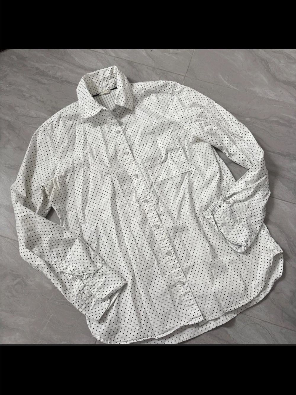 Aeropostale White Polka Dot Long-Sleeve Shirt